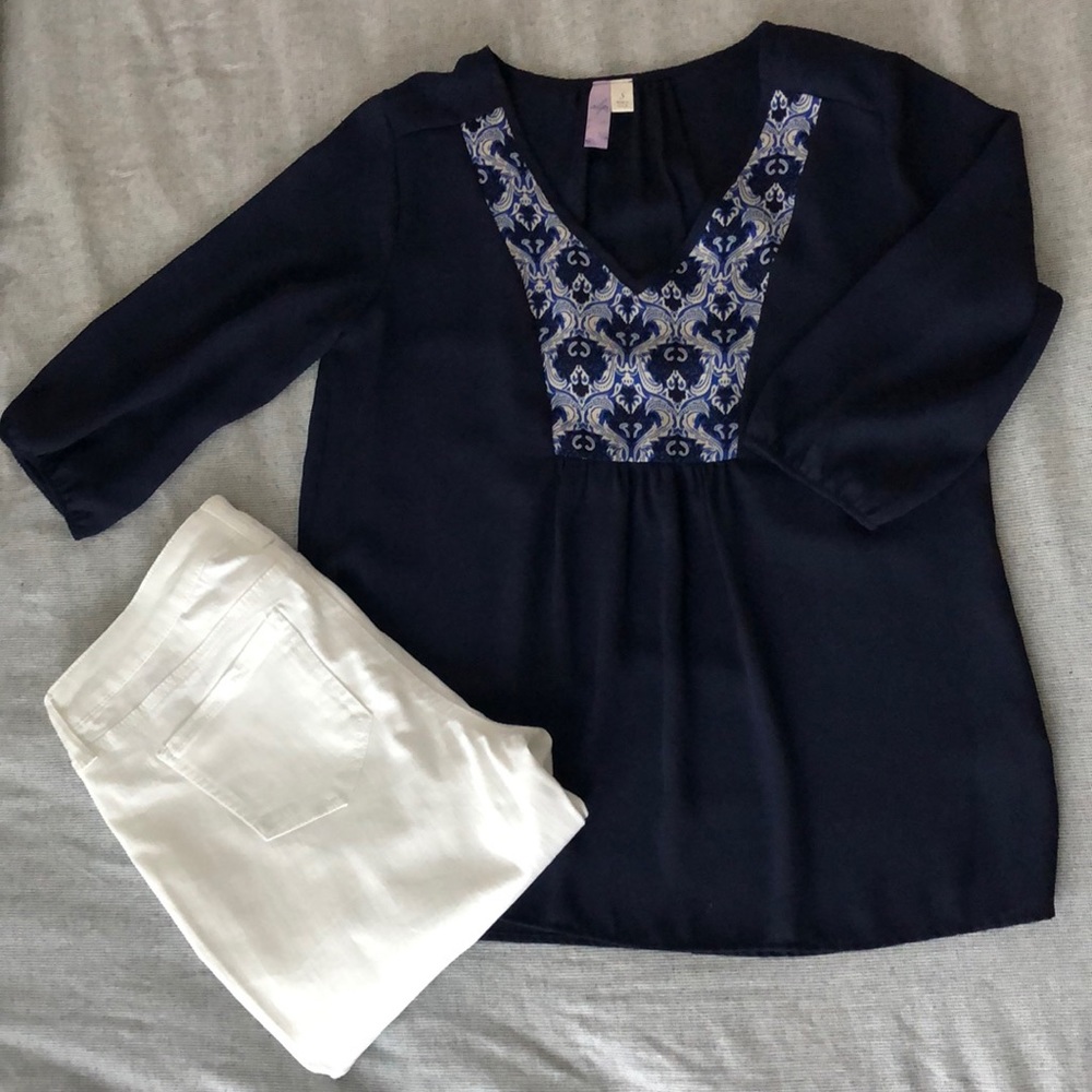 💜3/4 sleeve blouse